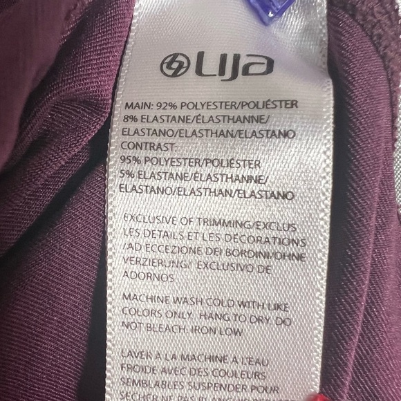 Lija Tennis Burgundy Patterned Long Sleeve Quarter- Zip Pullover - Medium - Picture 7 of 8